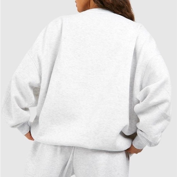 BooHoo Seam & Pocket Detail Crew Neck Oversized Sweatshirt | M | Ash Grey NEW!! - Picture 3 of 14